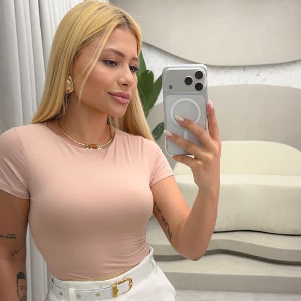 Body Feminino Poliamida Hiara Moda Elegante Casual Ajustado Confortável Versátil Moderno Tendência