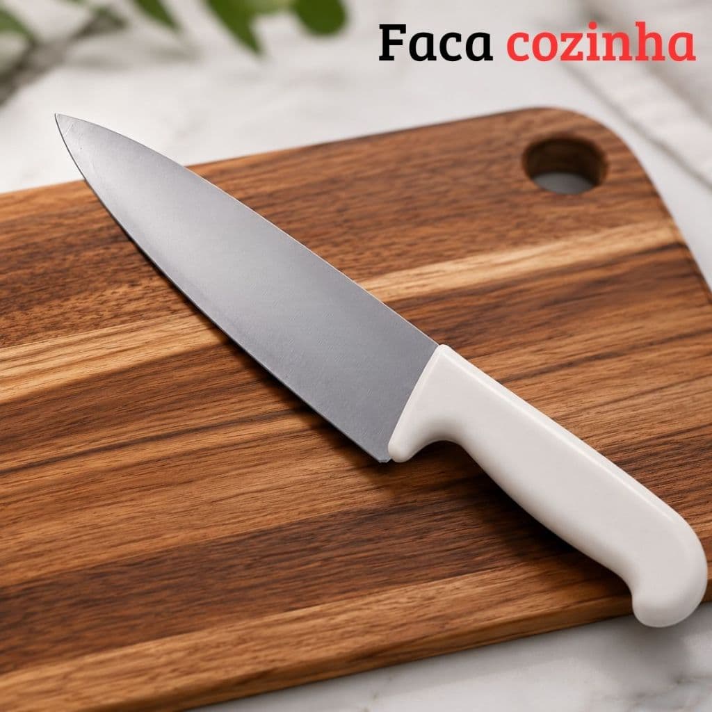 Faca De Cozinha 8 Polegadas 18CM Profissional Aço Inox Carnes Legumes e Frutas Faca Chef
