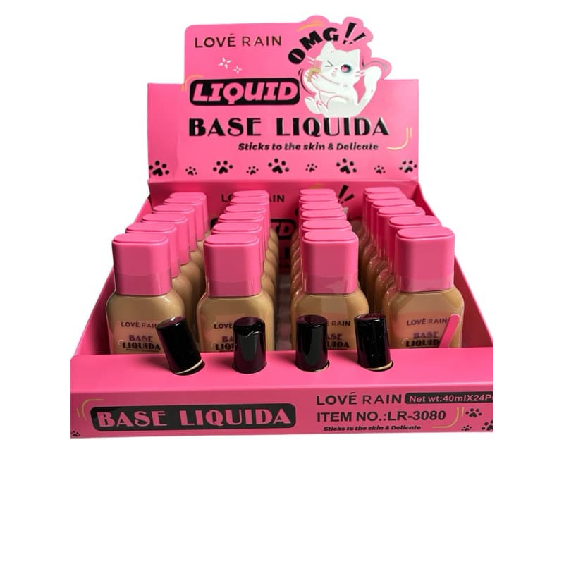 Base Líquida OMG! Lové Rain 40ml, Alta Cobertura, Acabamento Matte, Longa Duração, Base Facial para Maquiagem