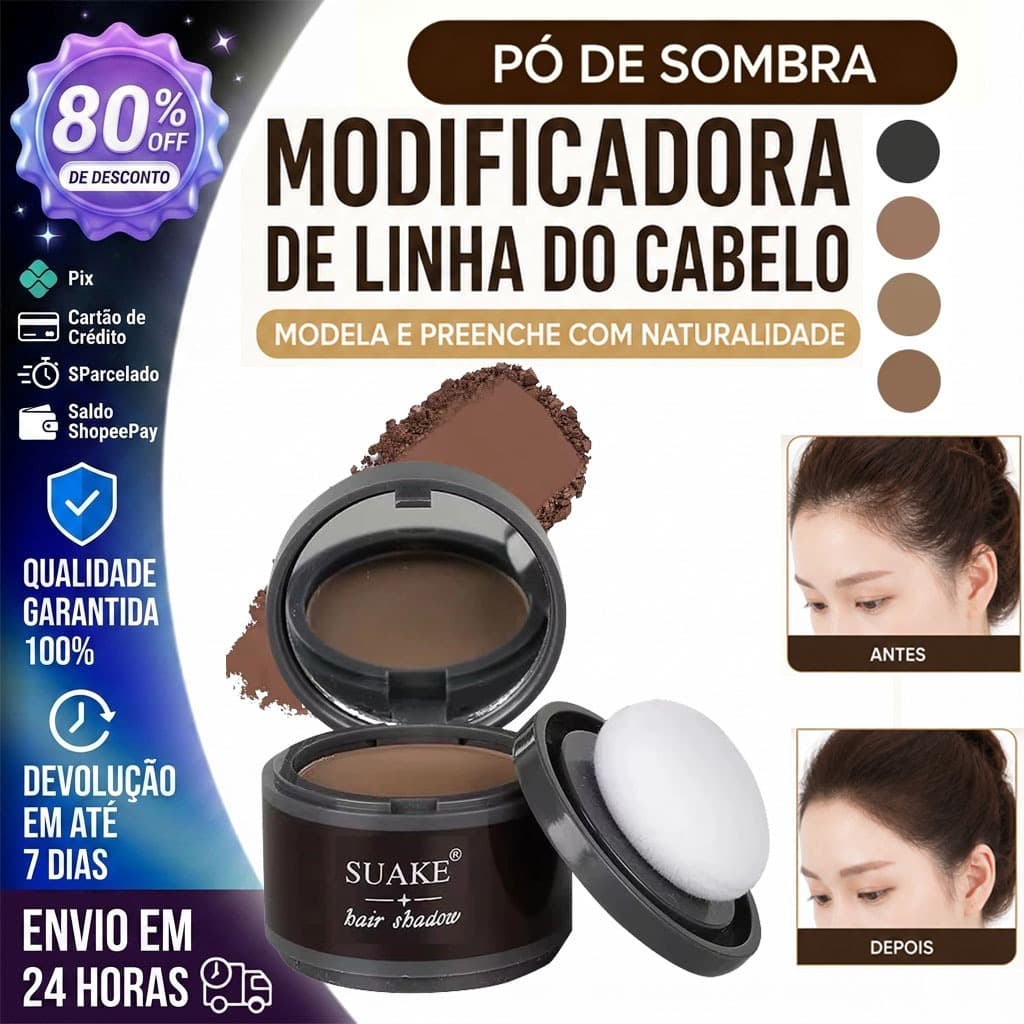 Pó de Sombra Modificadora de Linha do Cabelo para Modelagem e Preenchimento