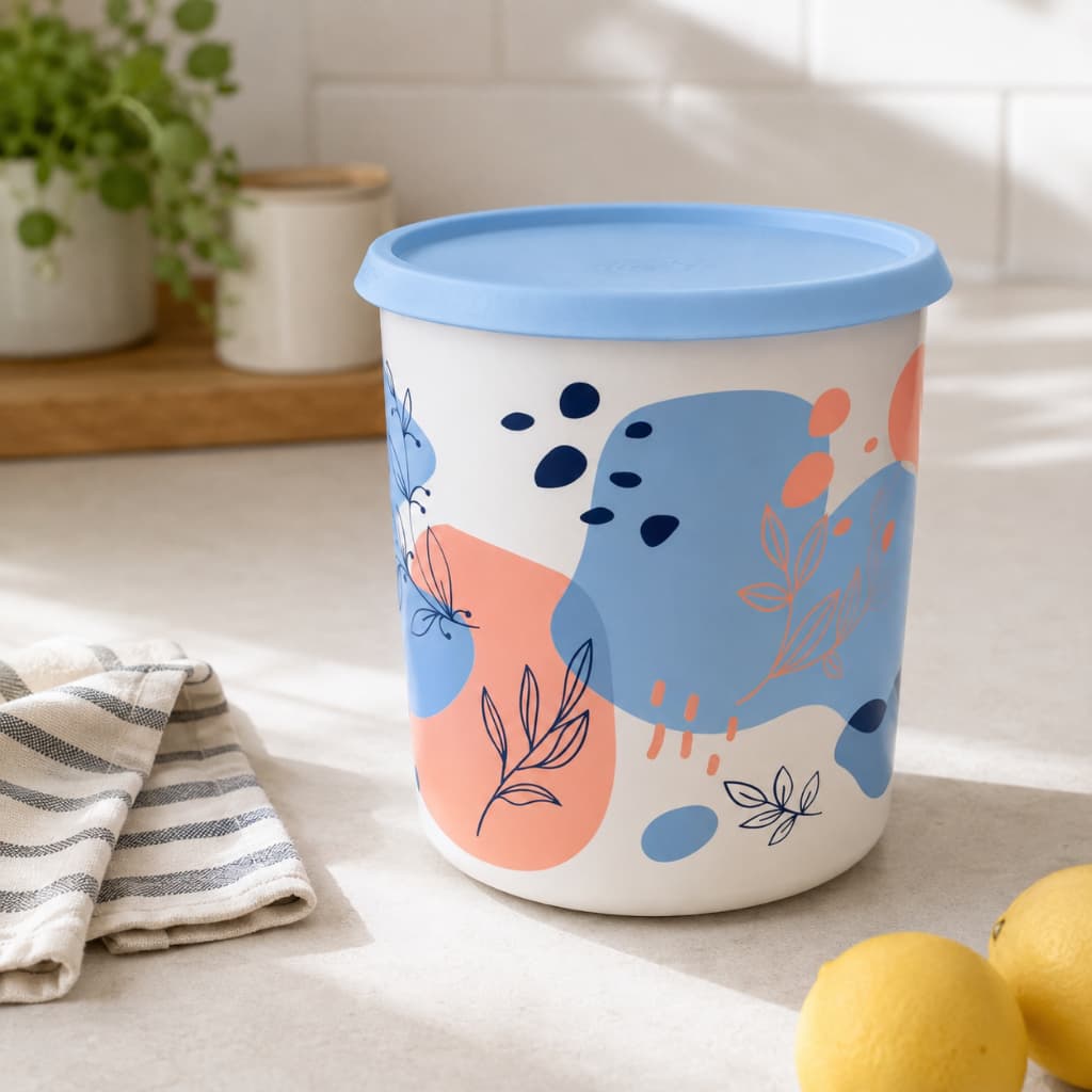 Tupperware Instantânea Mágica Encanto 3L Pote Floral com Tampa Touch