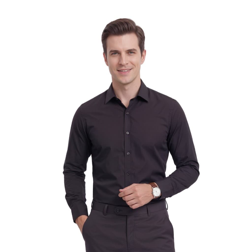 Camisa Social Masculina Branca Premium Slim Manga Longa Elastano Não Amassa Não Molha