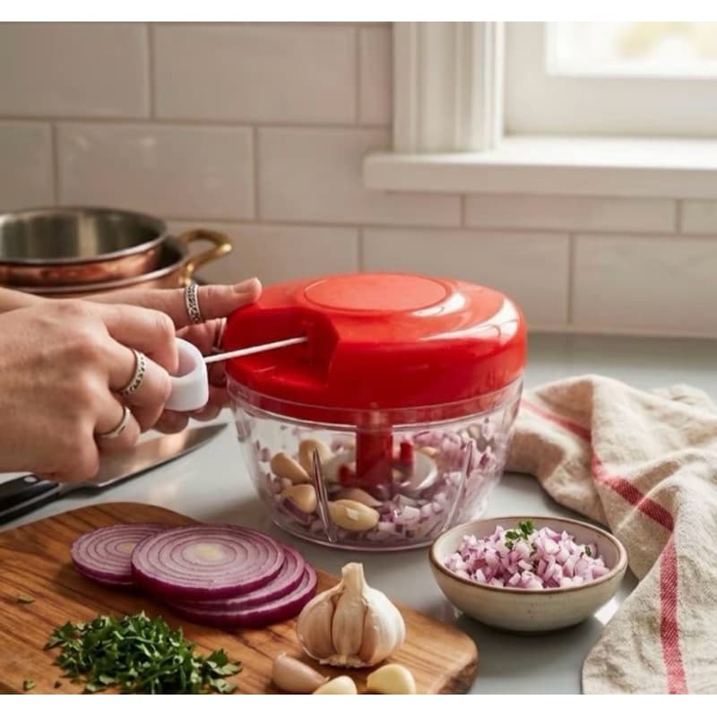 kit 2 processadores Clink Processador De Alimentos Manual 3 Lâminas 500ml Triturador De Alho Cebola Legumes Para Cozinha