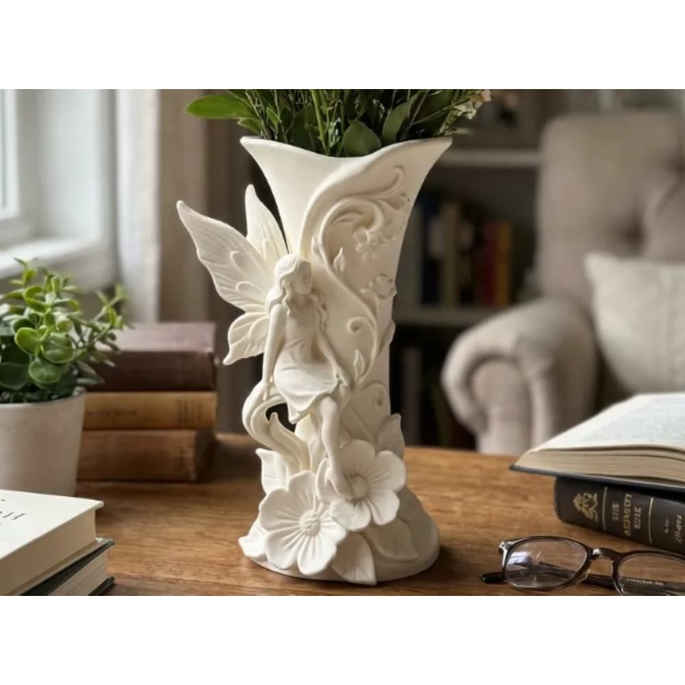 Vaso Decorativo Menina Jardim Fada Minimalista Para Sala Quarto em Geral