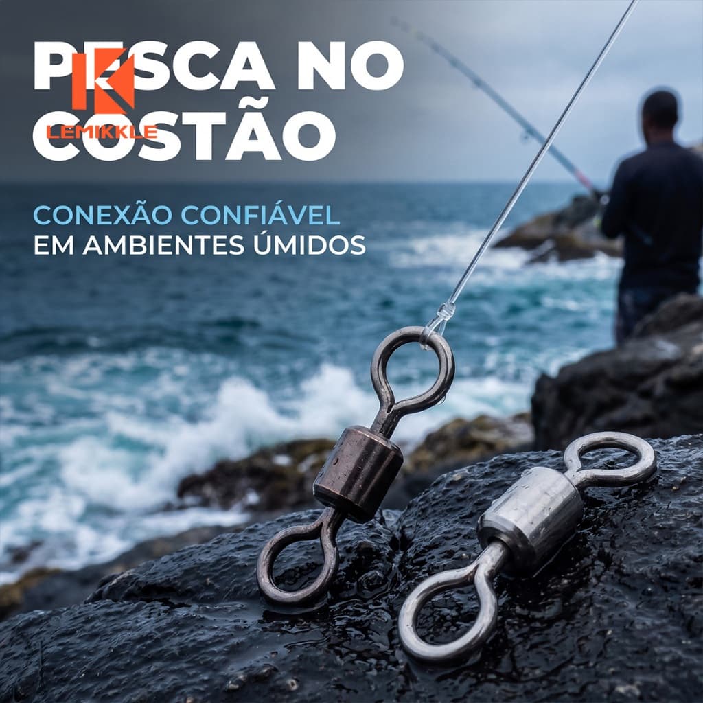 LEMIKKLE - 100 Pcs Barril De Pesca Conector De Rolamento De Giro Anel Sólido Lb Atrai