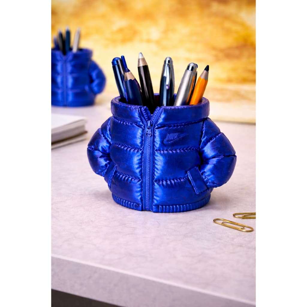 Porta Lapis Caneta Treco Pincel Maquiagem Escritório Mesa Azul