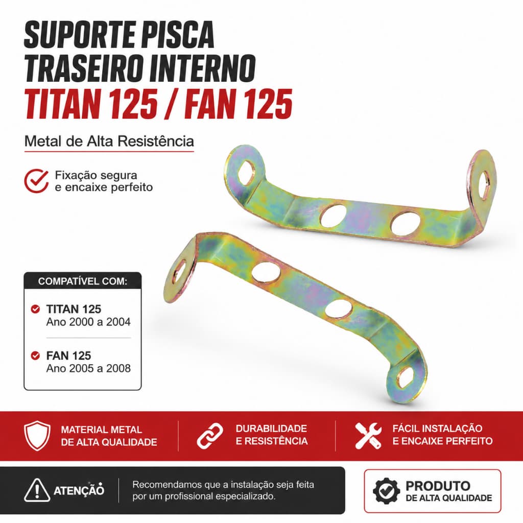 Suporte Pisca Traseiro Interno Titan 125 Ano 2000 a 2004 Fan 125 Ano 2005 a 2008