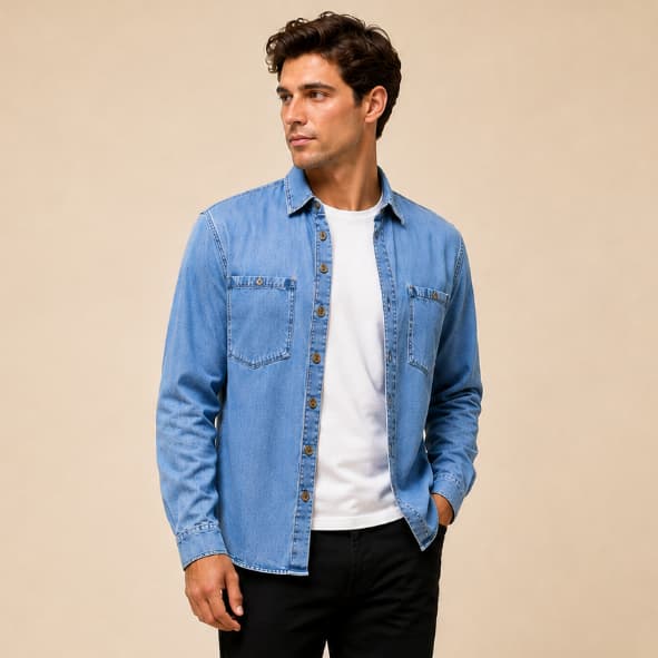 Jaqueta Jeans Masculina Azul Claro Do P ao GG Com Bolsos Frontais Estilosa e Confortável