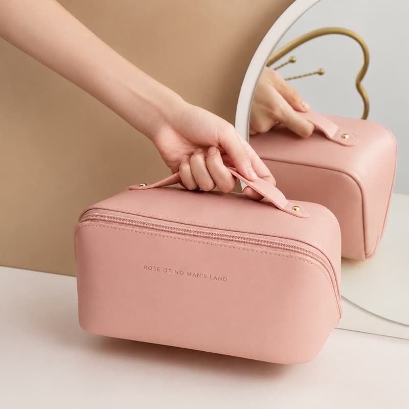 Necessaire Bolsa De Maquiagem Em Couro Armazenamento De Cosméticos Saco De Viagem Organizador De Bagagem De Beleza