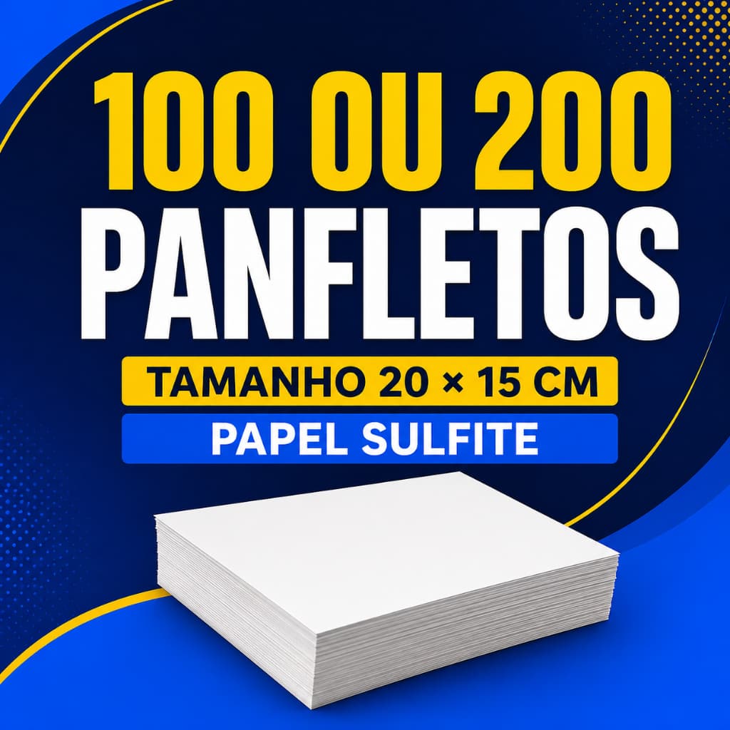 100 ou 200 Panfletos 20x15 papel sulfite - Envio Rápido