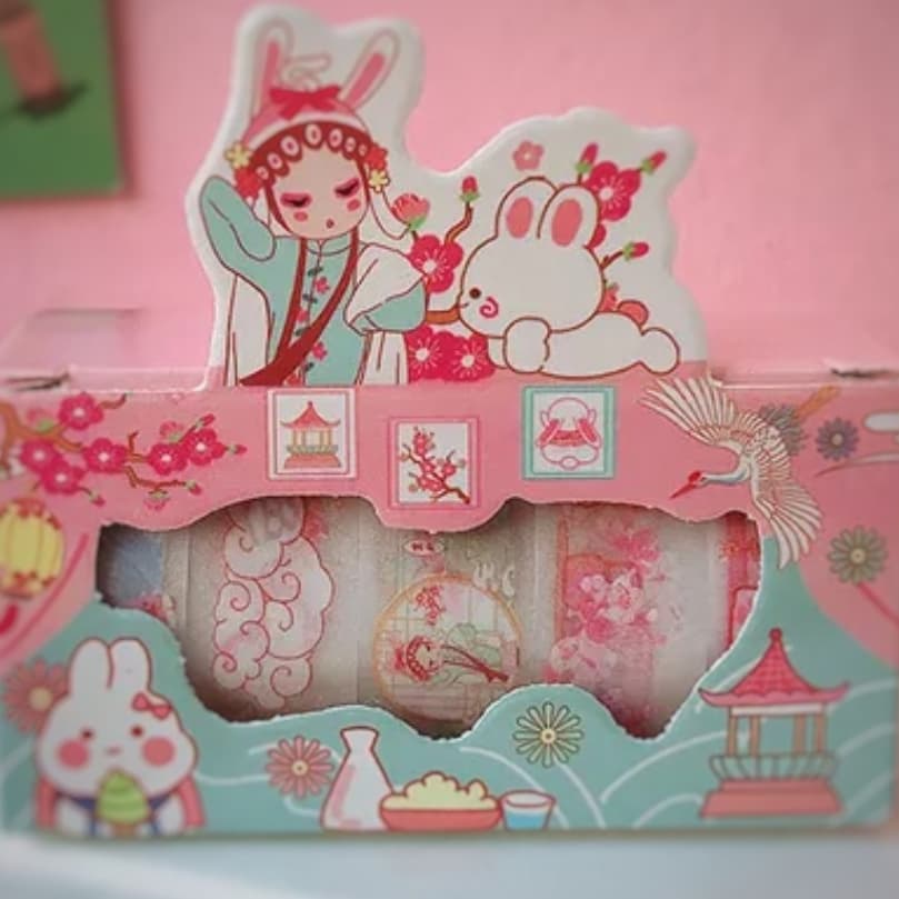 Kit Washi Tape Cartoon Transparente