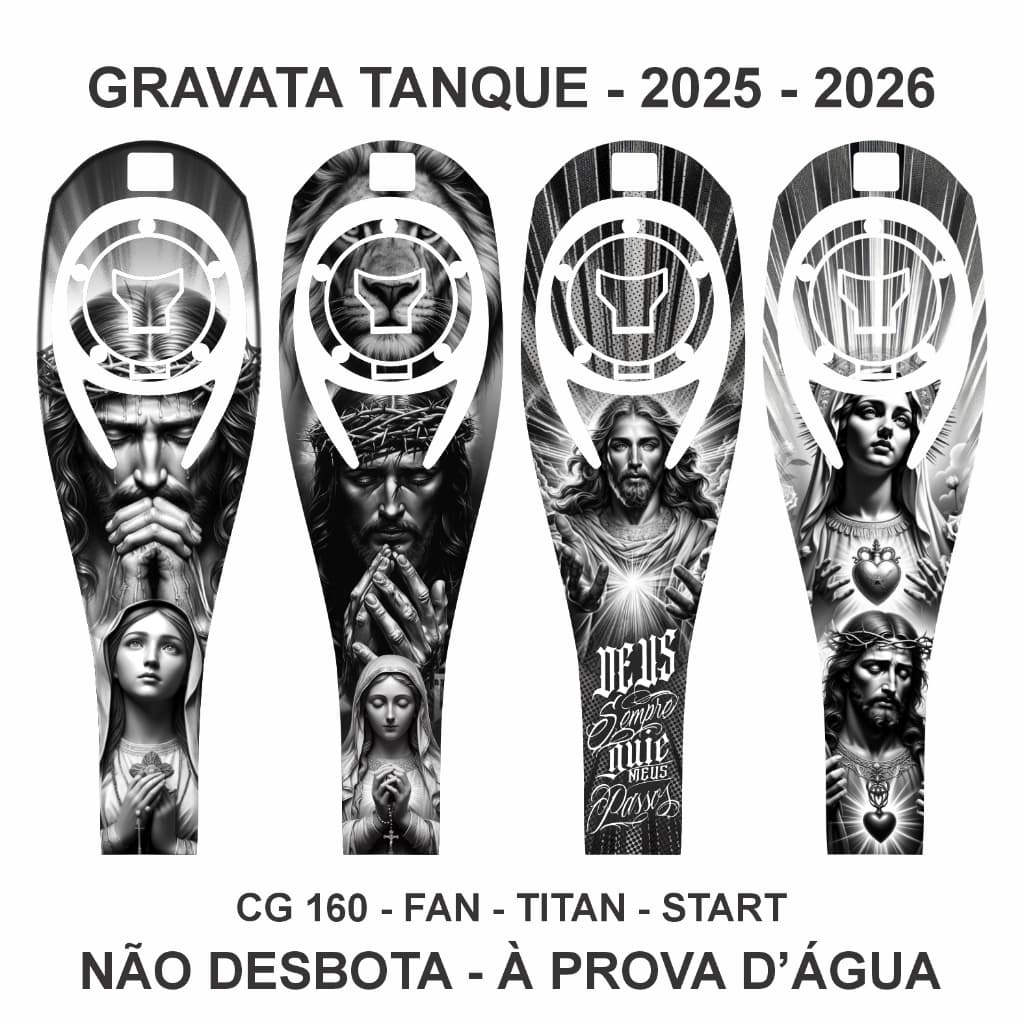Adesivo Jesus Relogiosas Faixa (Gravata) Tanque CGs, Titan, Fan, Start 160 150 - 2025