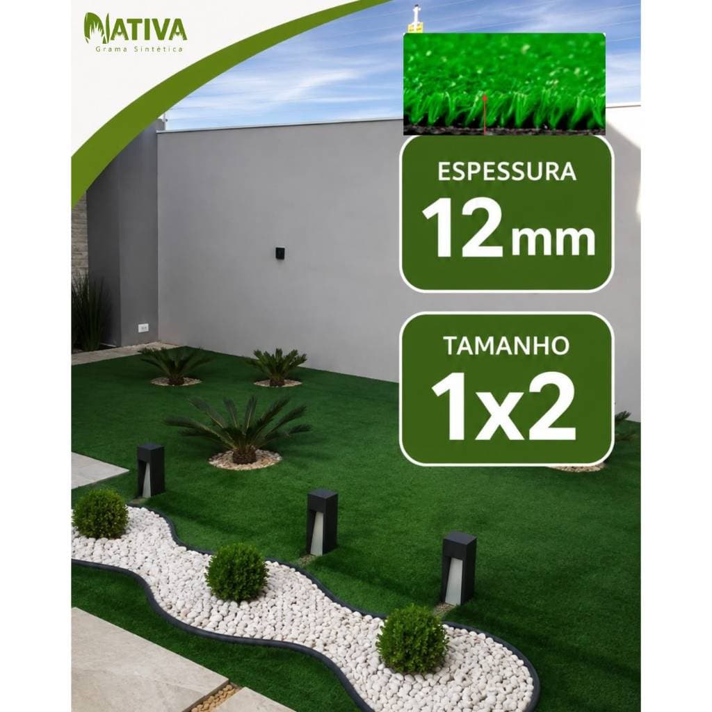 Tapete Grama Sintética 12 mm 1x2 Multiuso Lavável Antibacteriana para Pets | Prática e Duráve