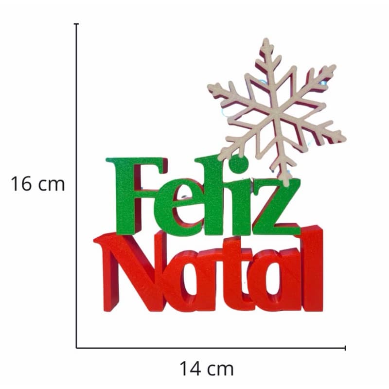 Decoração Enfeite Natal Letreiro Placa Decorativa Mesa Feliz Natal Papai Noel