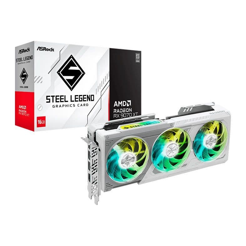 Placa de Video AsRock RX 9070XT Steel Legend White