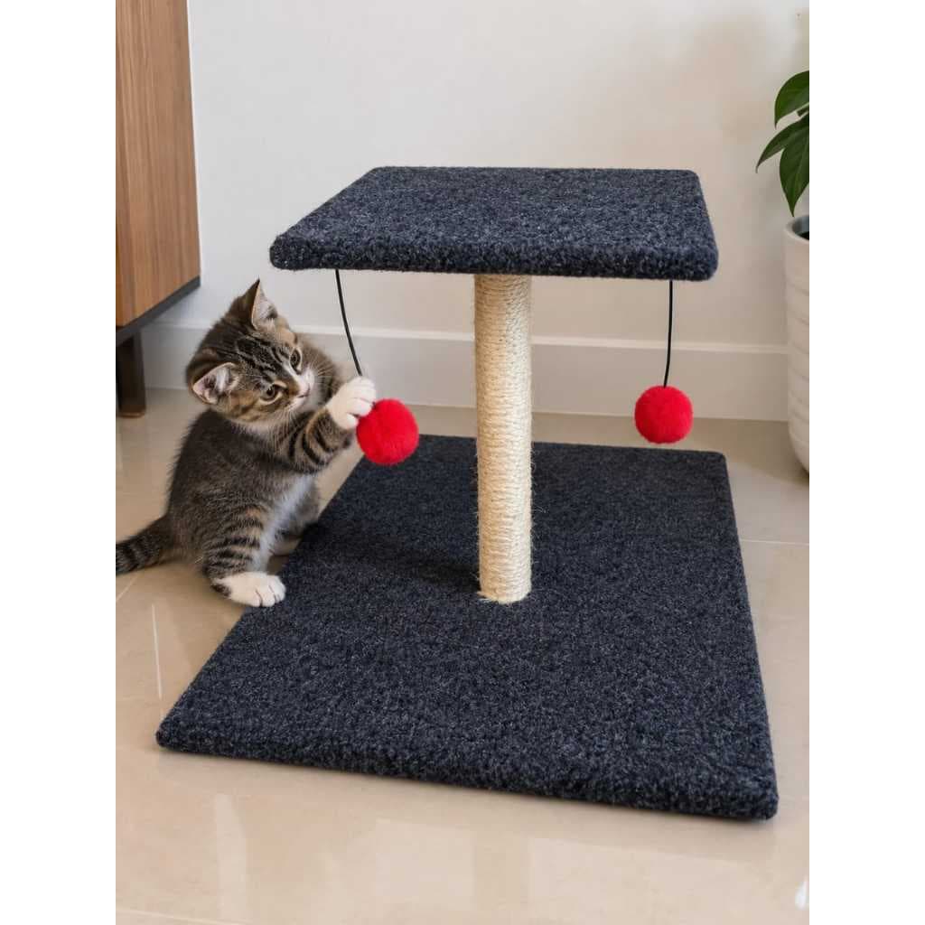 Arranhador para Gatos Grande com Carpete, Base Ampla e Pompom | Brinquedo Interativo para Gatos