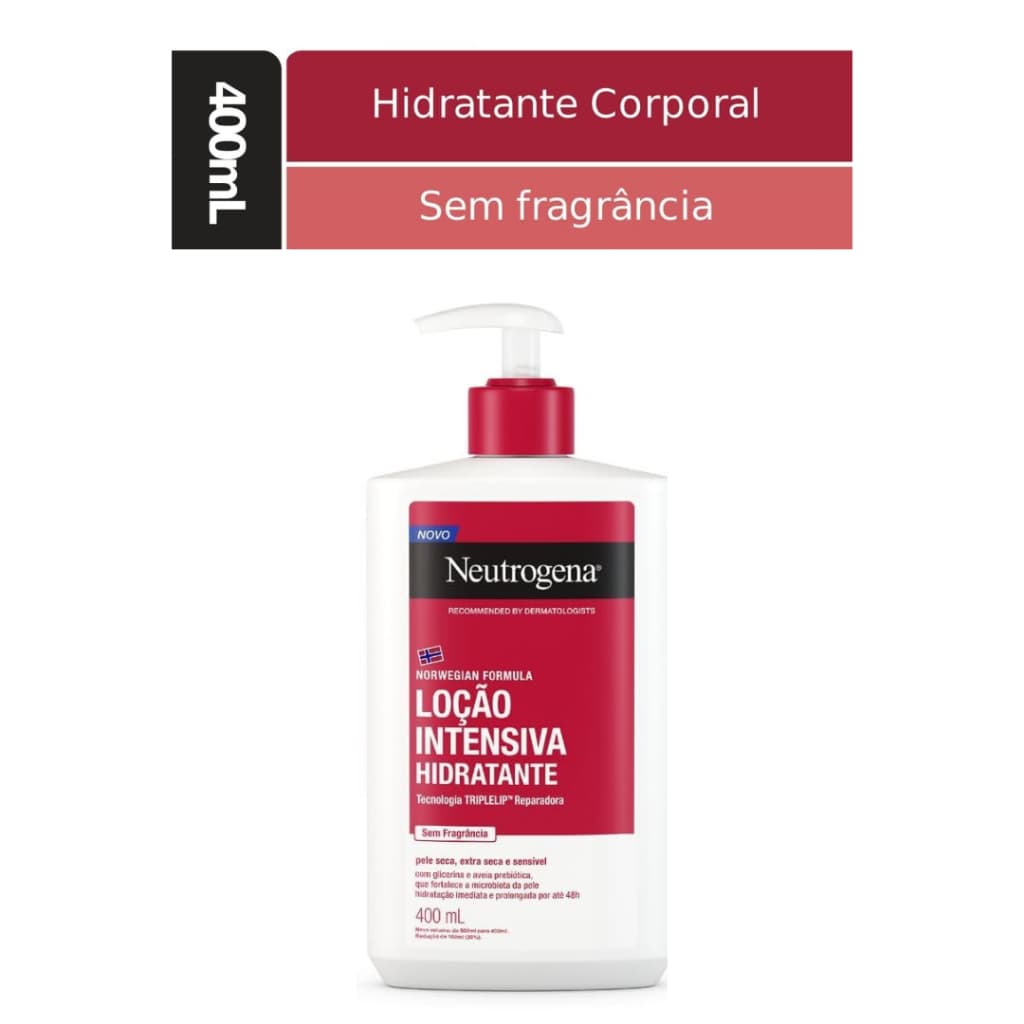 Creme de Corpo Neutrogena Hidratação Profunda Norwegian 400ml Sem Perfume
