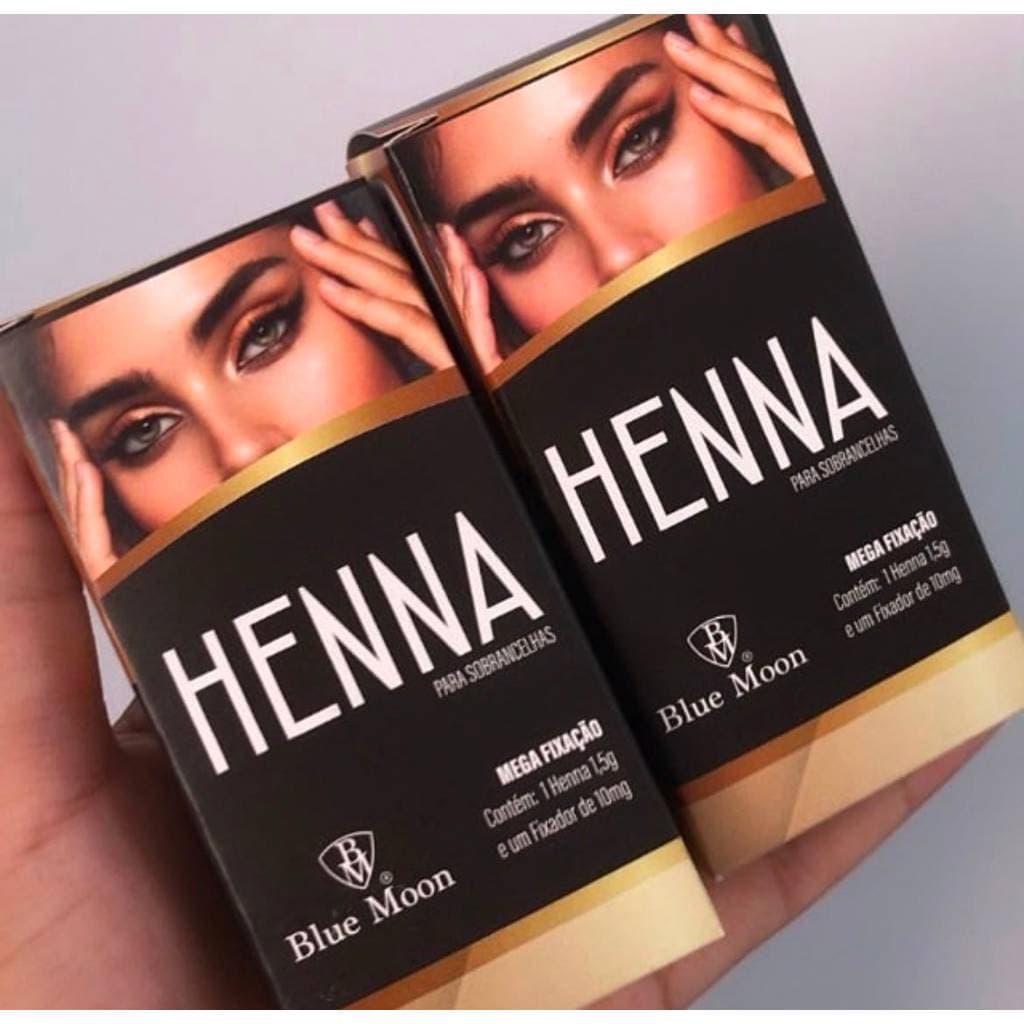 Kit 2 Henna Blue Moon Castanho Claro Para Sobrancelhas Mega Fixação + Fixador