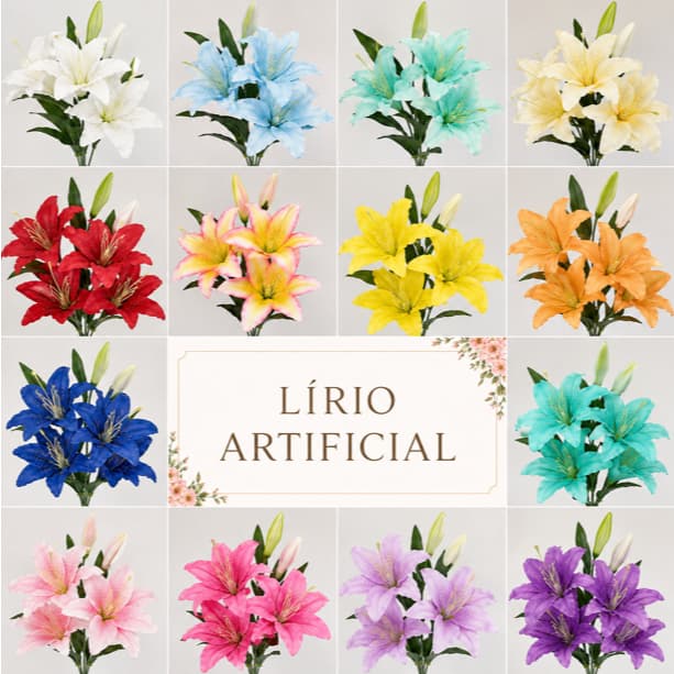 Lírio Artificial Buque Com 2 Flor P/ Decoração Casamento, Arranjos, Decorar Festas e casa