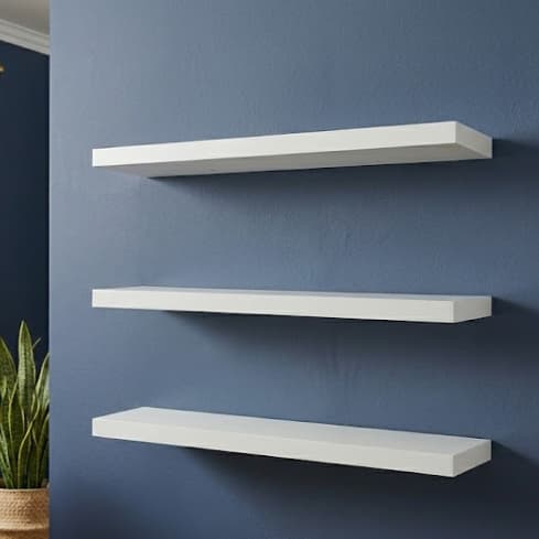 Kit 3 Prateleira MDF 60x15cm 18mm Suporte Invisível Nicho Decoração Sala Quarto Banheiro Escritório Branca Cinza