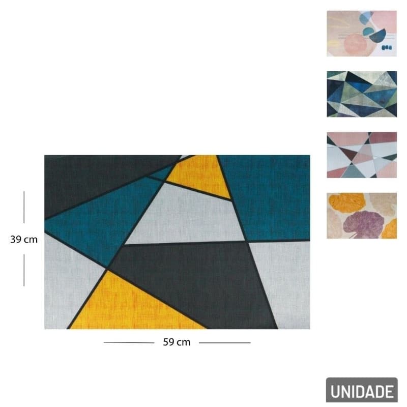 Tapete de Cozinha Antiderrapante Geométrico 59x39cm Decorativo Sala Quarto Banheiro Lavável Formatos Abstratos Colorido