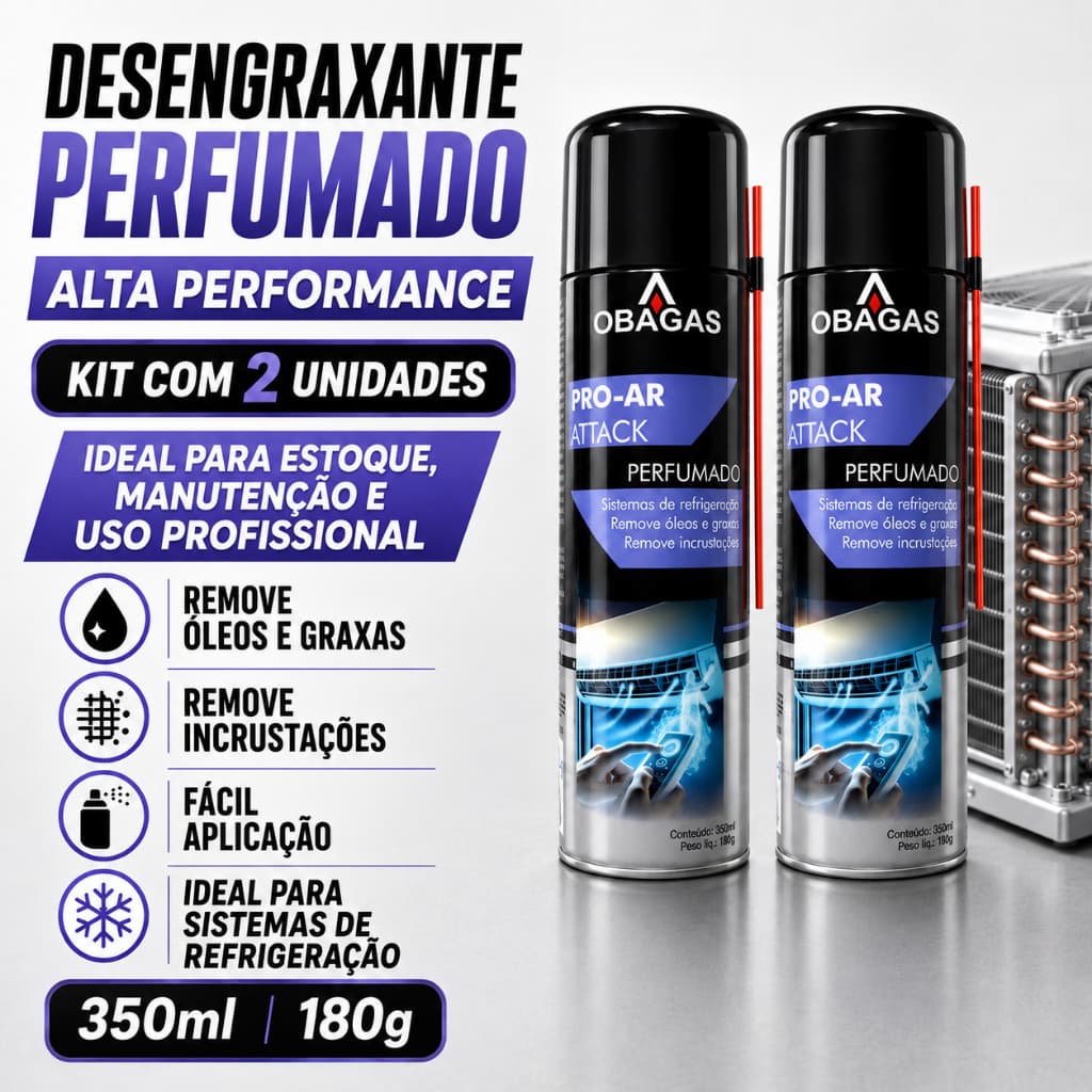 KIT 2 Desengraxante Perfumado Aromatizante Veicular e Ar Condicionado