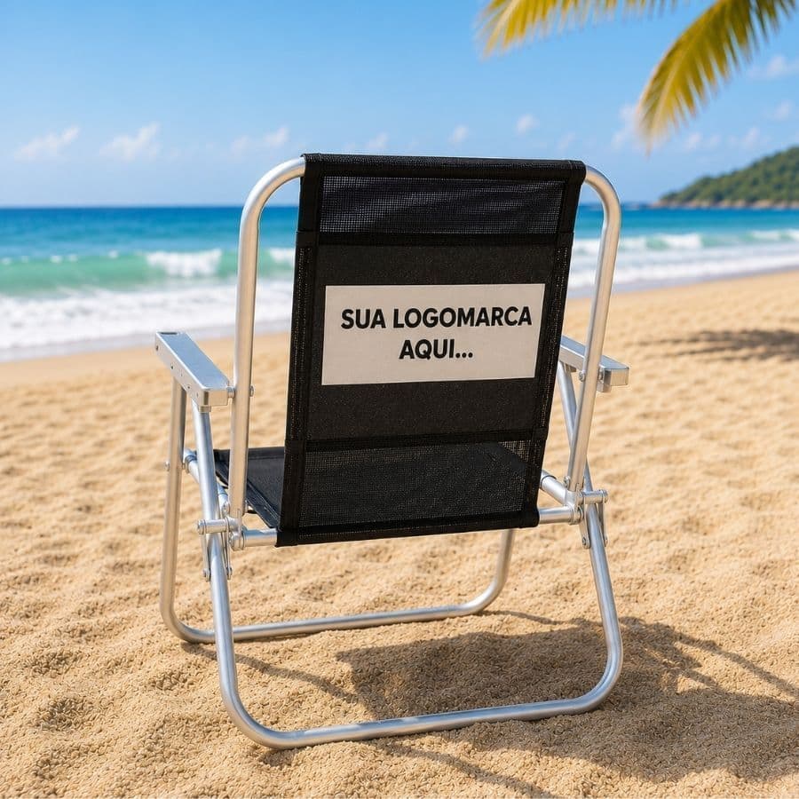 Cadeira De Praia Personalizada Sentar Alumínio 110kg Dobrável Pesca Camping Piscina