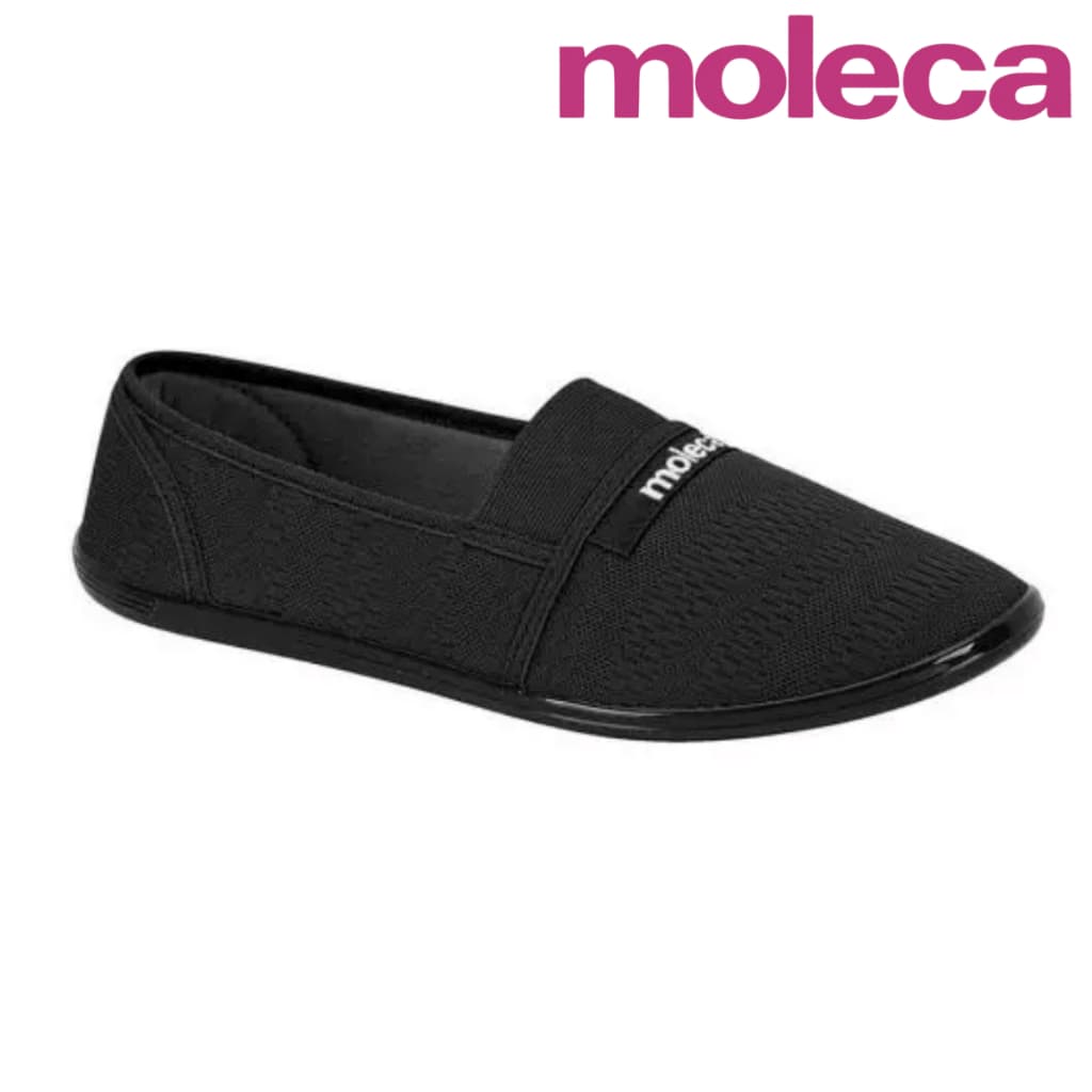 Sapatilha Moleca Feminina de Pano Preta Confortável Leve Casual Calce Fácil Dia a Dia