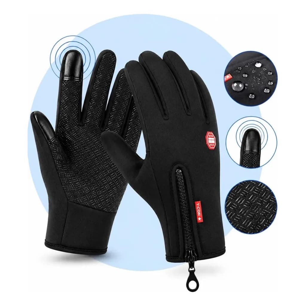 Luva Térmica Motoqueiro Touch Screen Resistente à Água Antiderrapante Frio Inverno Moto Bike