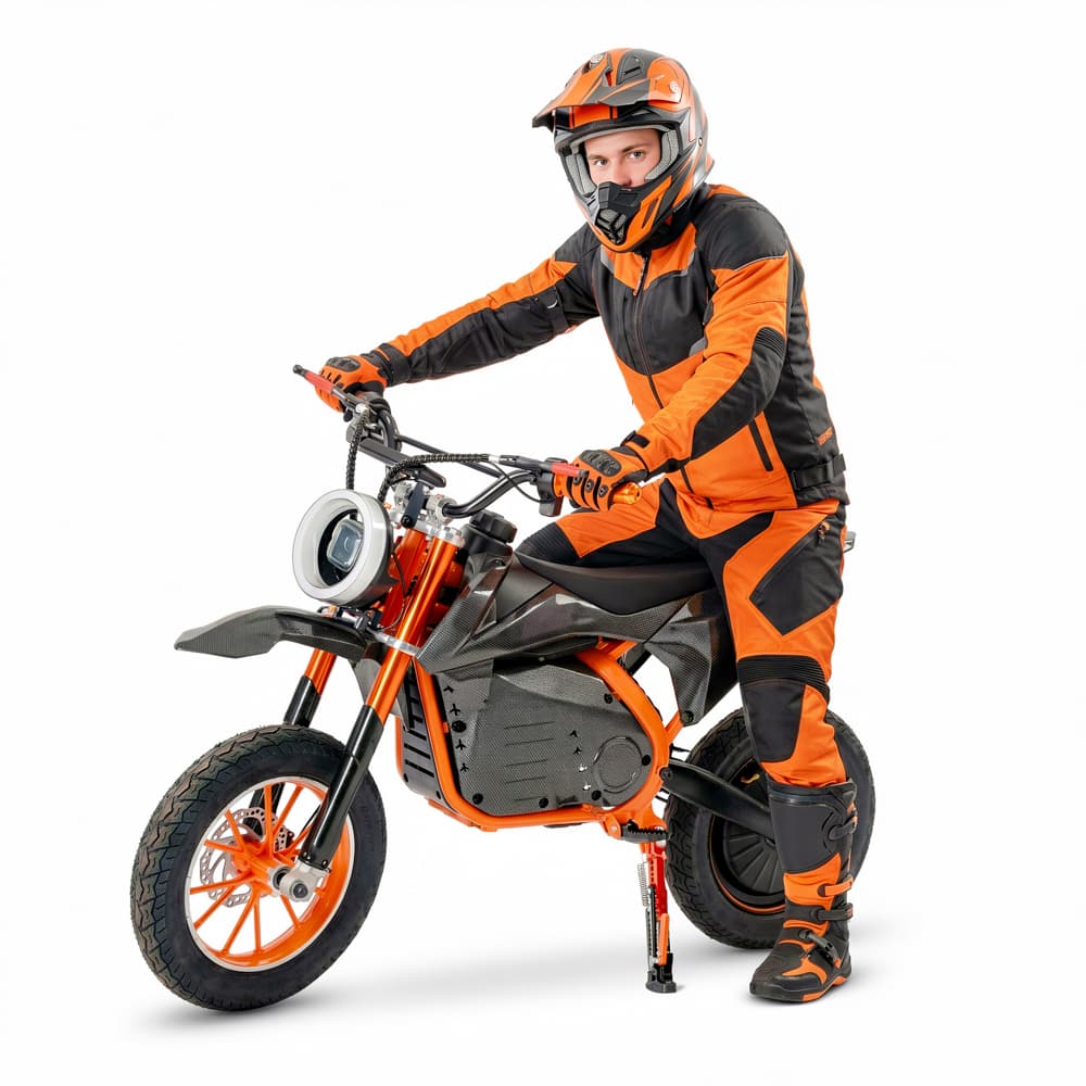 SKYBOARD Moto Elétrica Off-Road Trail 48V12Ah 450W Motor Cobre Puro 38km Autonomia Farol LED Cyberpunk Suspensão Forte