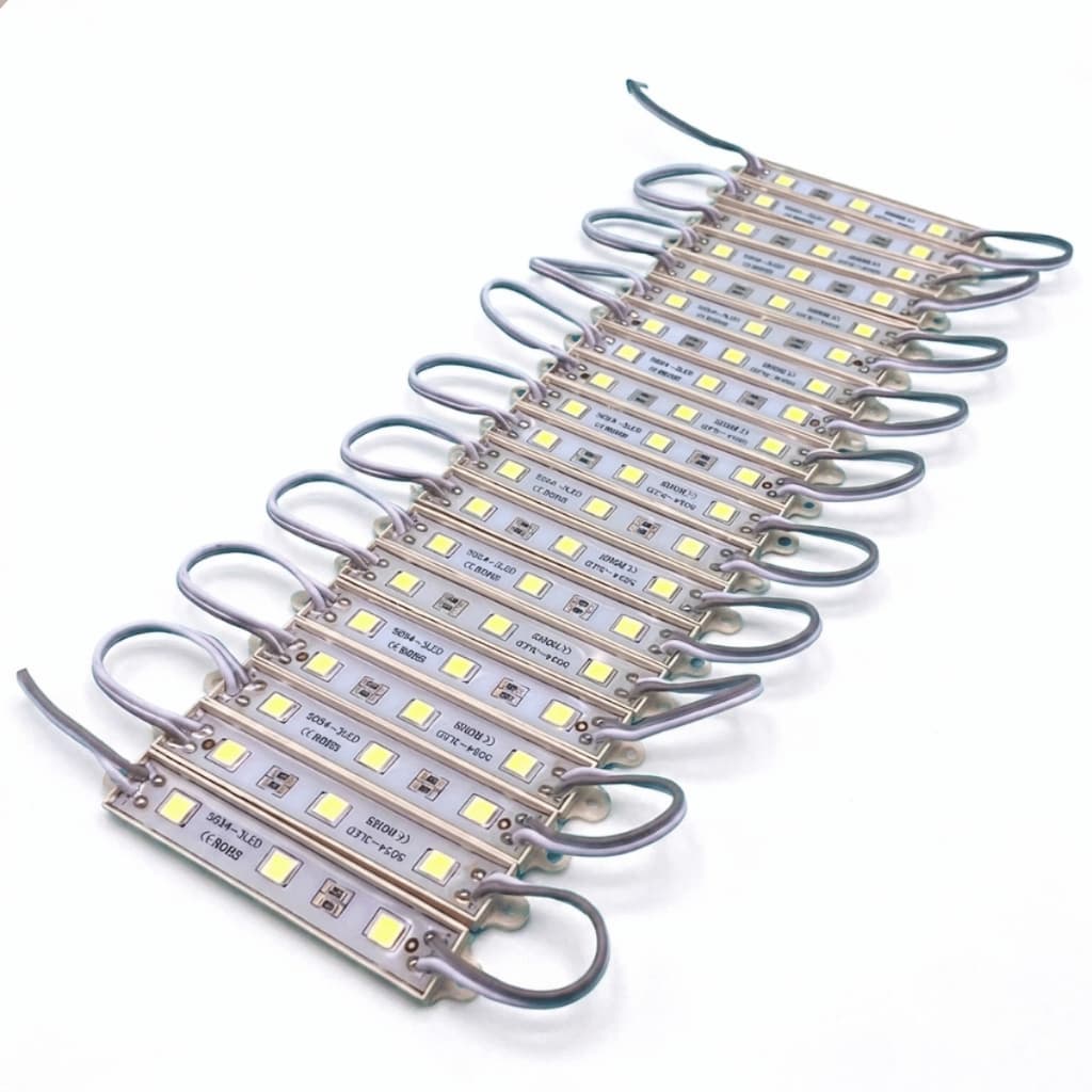 Kits 1000 Módulos LED 5054 3 LEDs 12V Para Letreiro Luminoso Letra Caixa Comunicação Visual