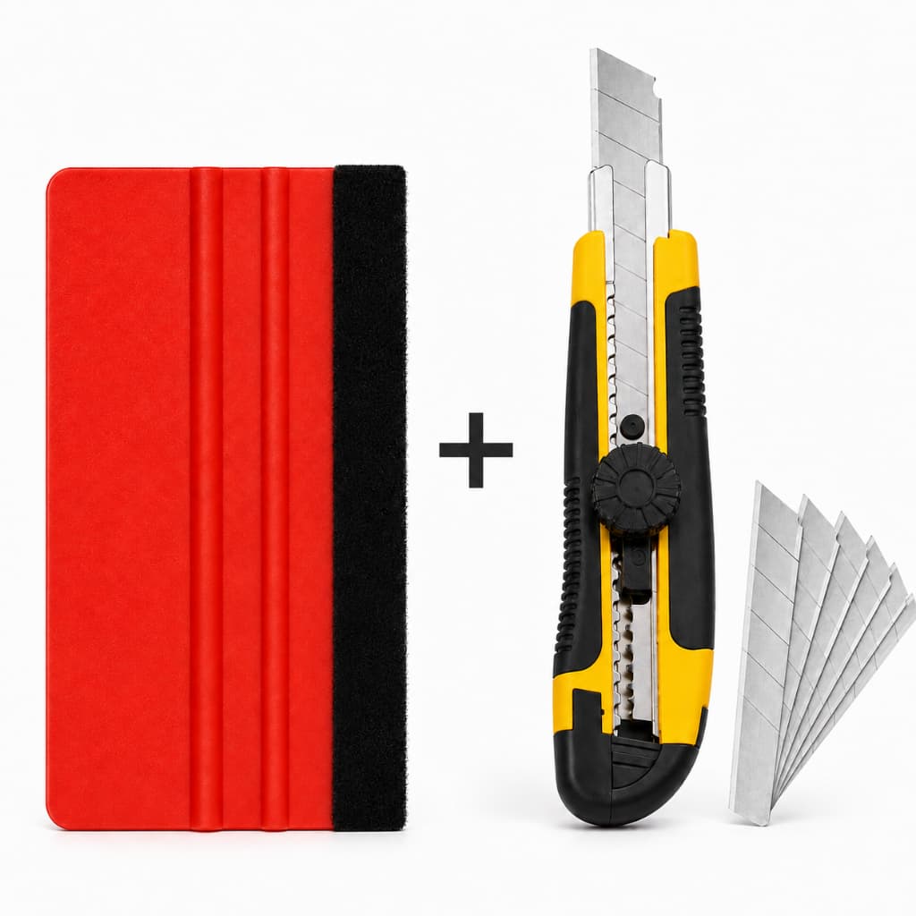Kit Instalação Fácil Papel de Parede Ferramentas Espátula Feltro + Estilete Afiado + Lâminas extra