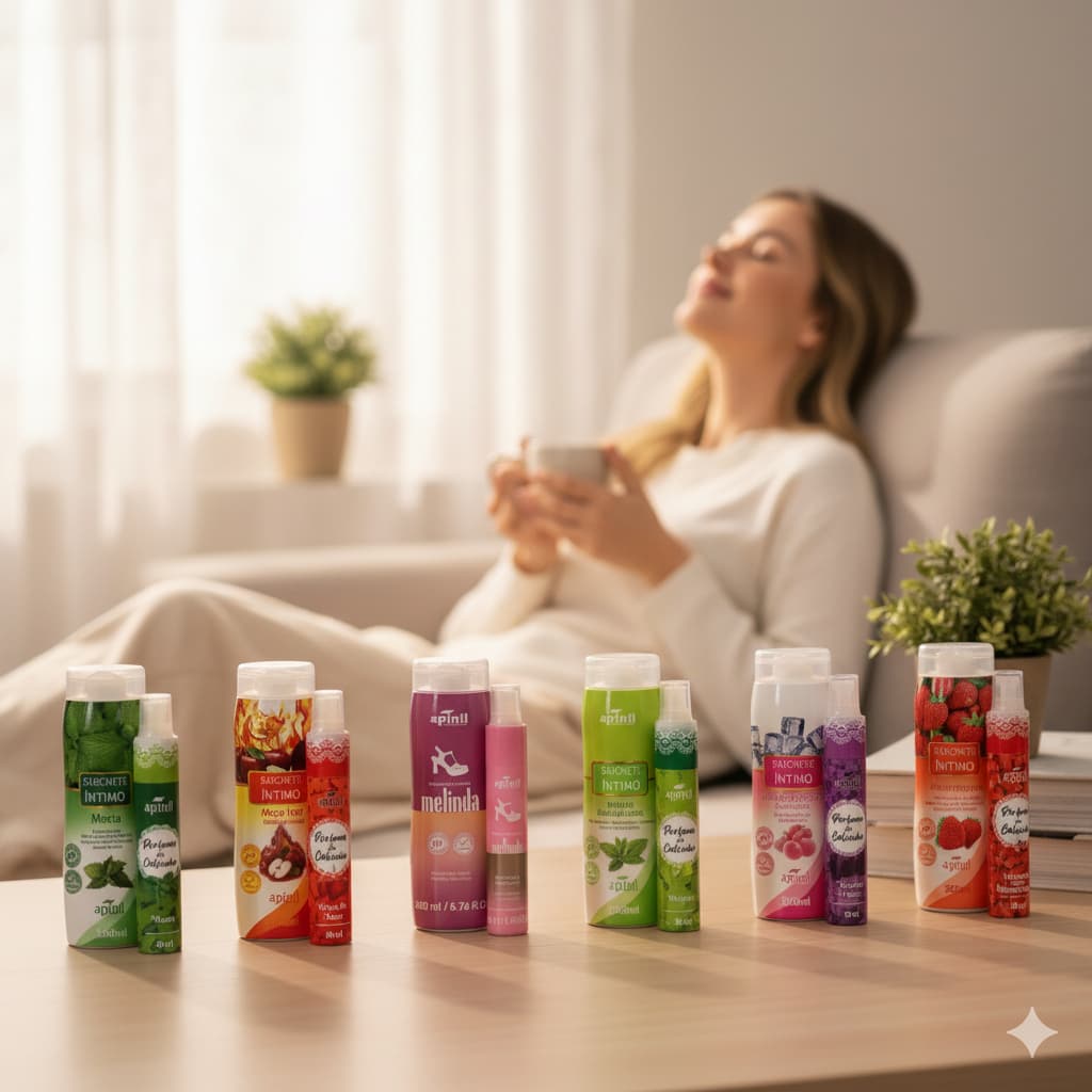 6 Sabonete Intimo e 6 Perfume Sensual Apinil 12 Produtos na Caixa