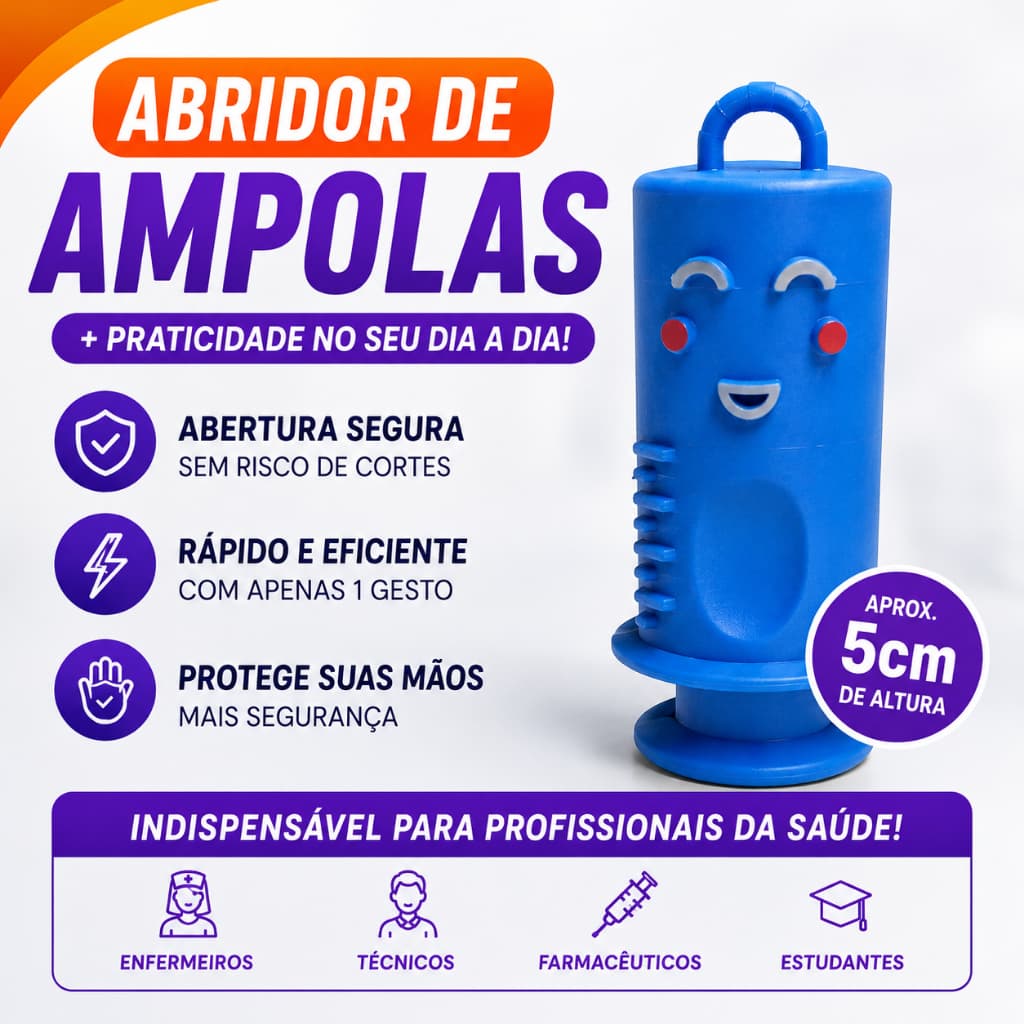 Chaveiro Quebra Ampola para Enfermeiros | Abridor de Ampolas Seguro em Impressão 3D 🚑💜