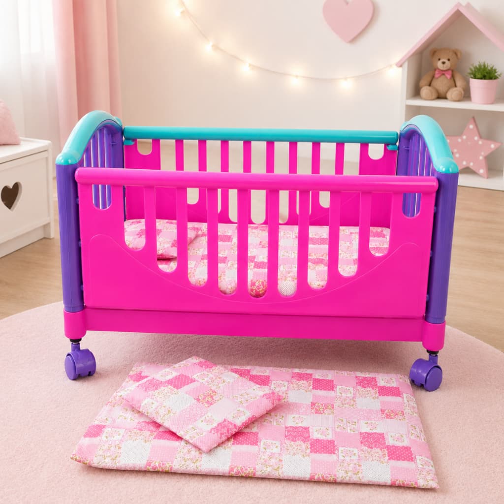 Berço Meu soninho Caminha De Brinquedo Infantil para boneca na cor Rosa Monte libano