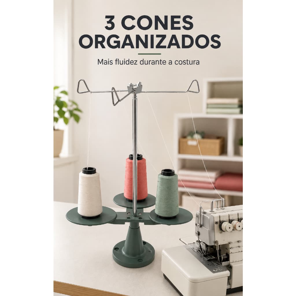 Porta Fio Suporte Linhas para Máquina Overlock Sequinha Gn-1 - Costura com Eficiência e Organização!