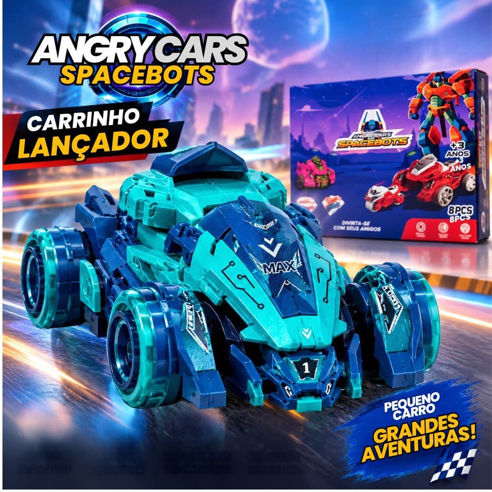 Carrinhos Lançadores Infantil Spacebots Carrinho de Corrida Brinquedo Diversao