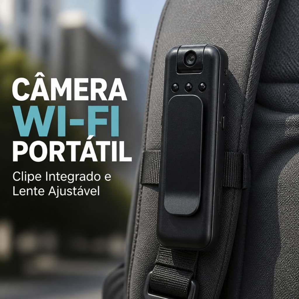 Mini Câmera Espiã Wi-Fi Kit com 2 Unidades 1080p Áudio Clipe e Acesso pelo Aplicativo e Cartão 128GB