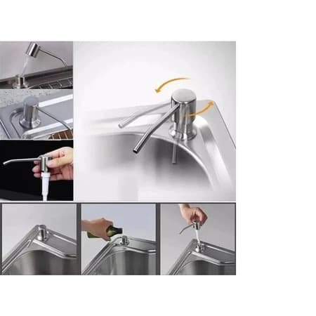 DISPENSER DETERGENTE PORTA SABONETE EMBUTIR DOSADOR INOX 350ML