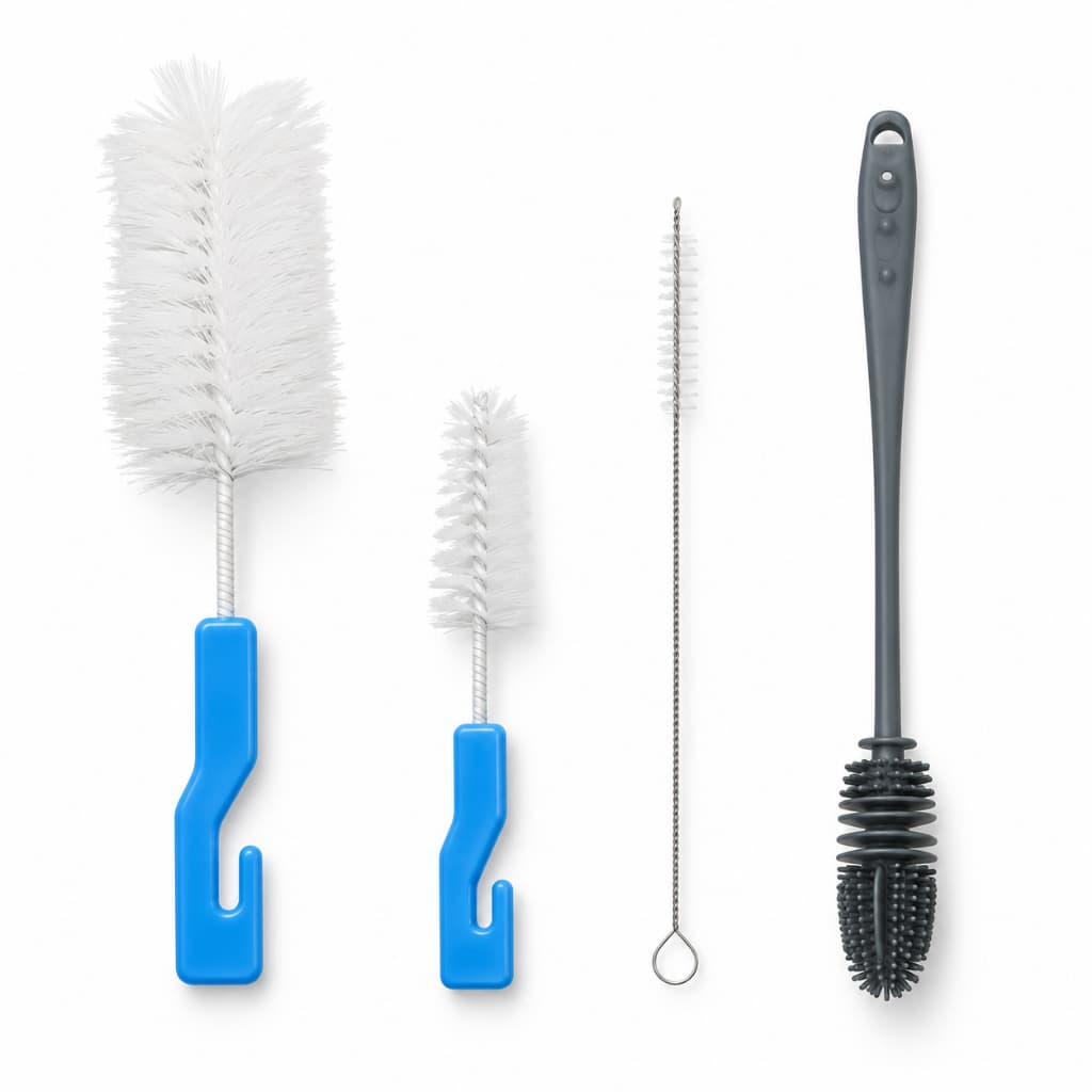 Escovas para garrafas, mamadeiras - Kit 4 peças - Limpeza