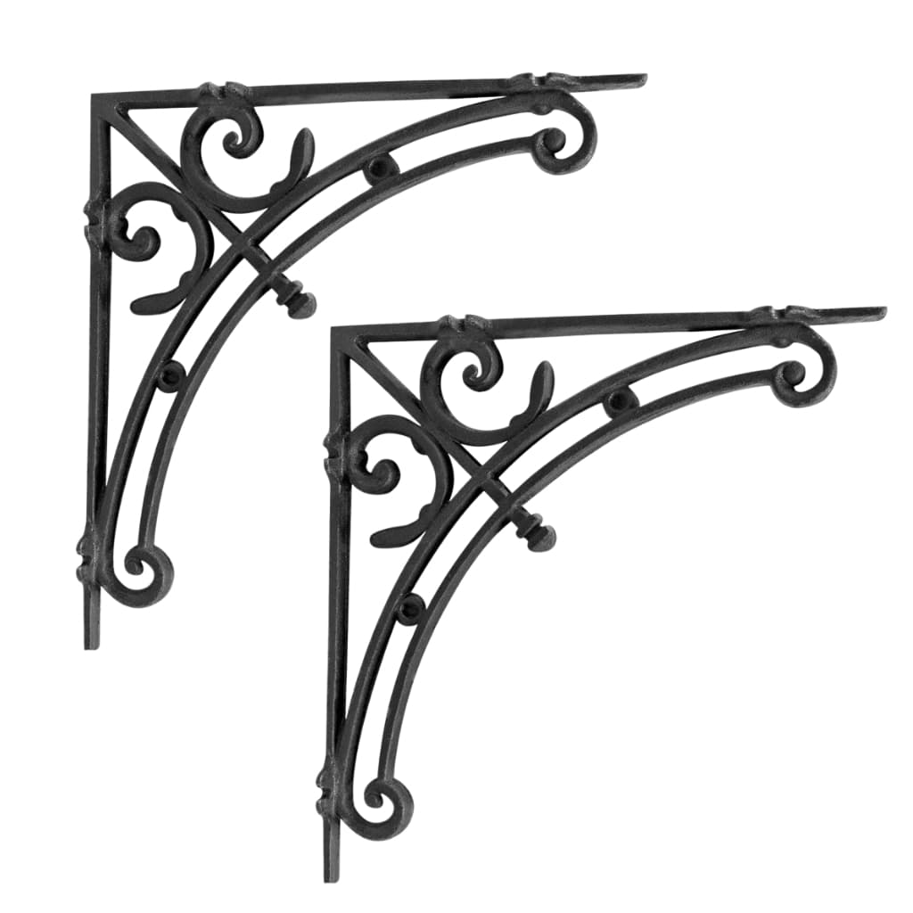 Kit 2 Mão Francesa de Ferro Fundido Cantoneira Suporte para Prateleira 40x40