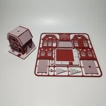 Kit Card Casinha De Natal Impressão 3D Placa Destaque E Monte Enfeite Vila Natalina