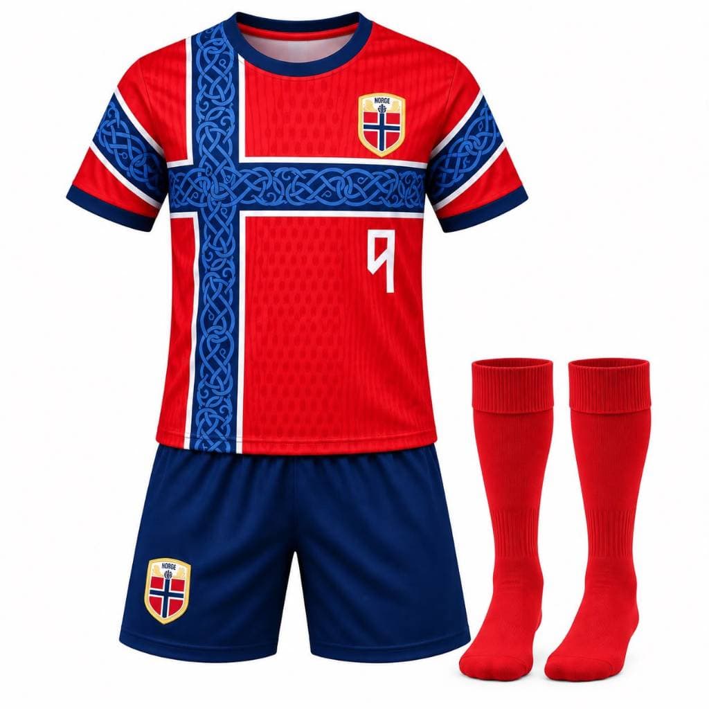 Kit Conjunto Infantil e Juvenil Noruega Camisa Short Bordados e Meiao