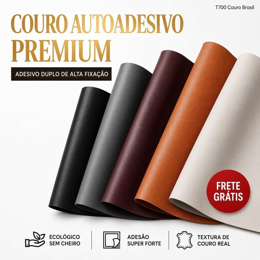 Couro Autoadesivo 400*70cm Reparo e Revestimento Sofá, Carro, Bolsa, Cadeira e Móveis, Forte Adesivo, Impermeável