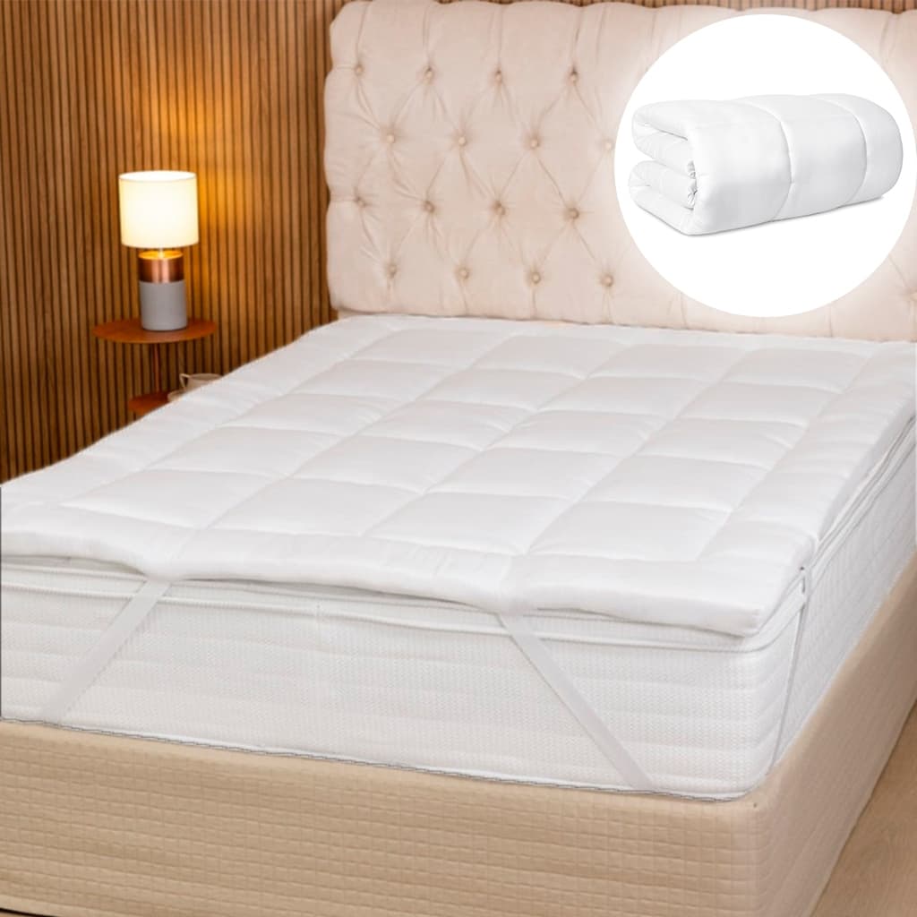 Pillow Top Para Colchão 200 Fios Antiacaro Toque de Pluma Macio Solteiro Casal Padrão Queen King