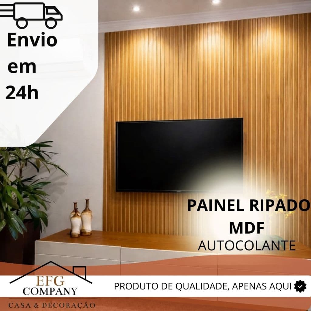 KIT Ripado MDF Placa 45x11cm Revestimento Decoração Parede Quarto Sala Cozinha | ENVIO RAPIDO