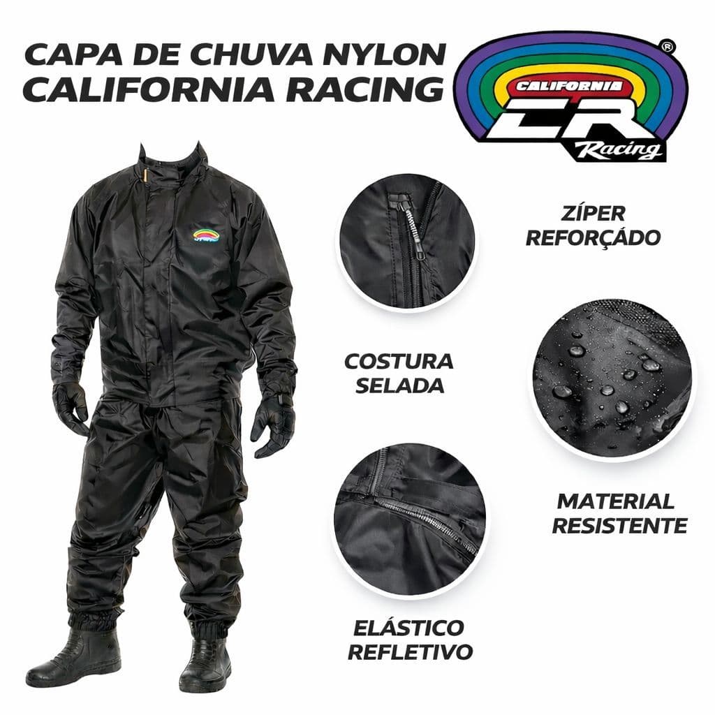 Conjunto Capa de chuva California Racing Nylon