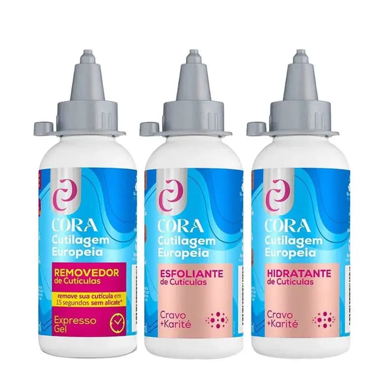 Kit Cutilagem Europeia Kinq Removedor Esfoliante Hidratante Em Gel Para Cutículas Com Karité e Cravo