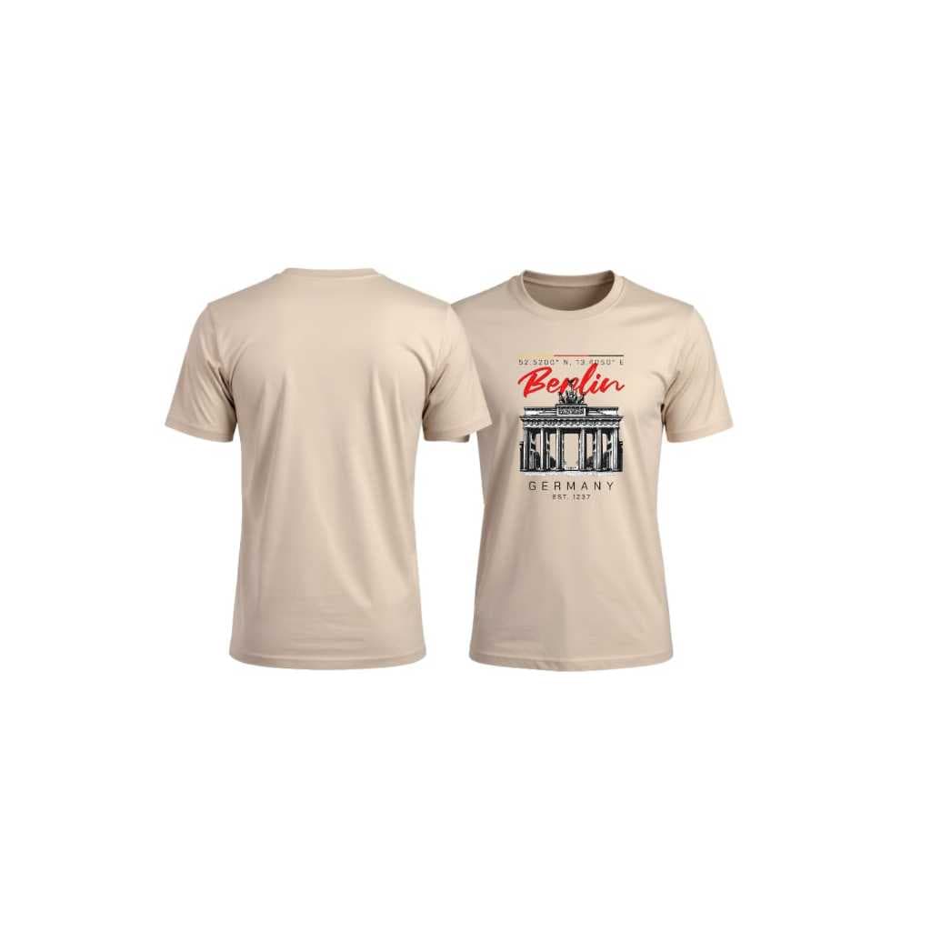 Camiseta Unissex Estampa Berlim Alemanha – Design Urbano com Portão de Brandemburgo Streetwear Casual