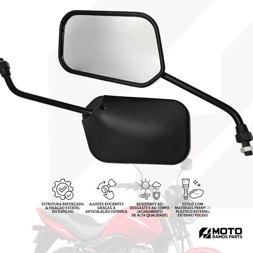 Retrovisor Moto Cg Fan Titan 150 Todos Os Anos Par